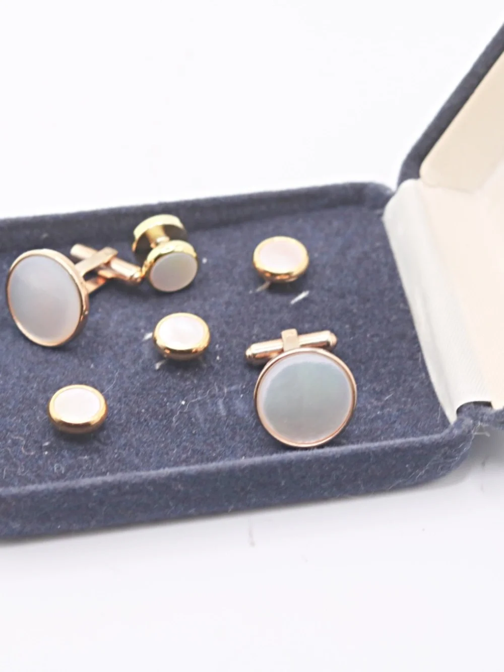 David Donahue set of cuff links and studs in a box